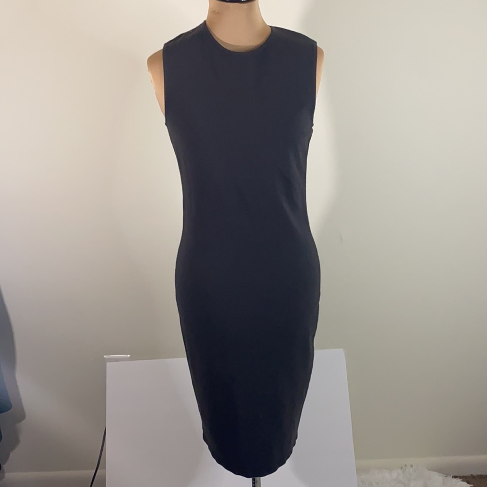 Vince. Grey Sleeveless Sheath Dress Large